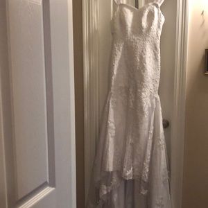 Beautiful white wedding dress.